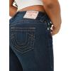 True Religion Women’s Billie Mid Rise Straight Stretch Single Needle Stitching Jeans Pant(Indigo Upgrade)