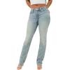 True Religion Women’s Billie Mid Rise Straight Stretch Single Needle Stitching Jeans Pant(Peak Spot)
