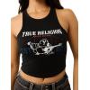 True Religion Womens Buddha Goddess Tank​(Jet Black)