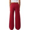 True Religion Women’s Crystal Wide Leg Sweatpants – Soft Cotton Blend, Flared Hem, Crystal Logo(Rhubarb Red)
