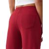 True Religion Women’s Crystal Wide Leg Sweatpants – Soft Cotton Blend, Flared Hem, Crystal Logo(Rhubarb Red)