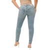 True Religion Women’s Halle Mid Rise Super Skinny Fit Jeans Denim Single Needle Stitching(Peak Spot)