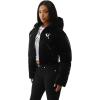 True Religion Women’s High Shine Foil Hooded Puffer – Lightweight & Comfortable Winter Jacket(Jet Black)