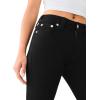 True Religion Women’s Jennie Mid Rise Curvy Skinny fit Comfort Jeans- Single Needle Stitching – Peak spot Color(Black Body Rinse)