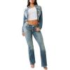 True Religion Women’s Joey Jeans Super T Denim Flare Leg Low Rise Flap Jeans for Women(Valmonte)