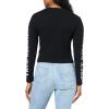 True Religion Womens Logo Cut-Out L/S Tee(Jet Black)