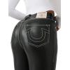 True Religion Womens Pu Lace Up Charlie Hr Flare(Jet Black)