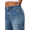 True Religion Women’s SN Cargo Denim Pant: Elevated Style with Functional Utility(Medium Wintry)