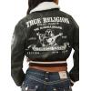 True Religion Women’s Sherpa Collared Aviator Jacket – Fleece-Lined, Button-Front, Pilot Style(Washed Brown)