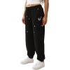 True Religion Womens Studded Carpenter Bf Jogger(Jet Black)