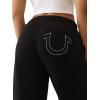 True Religion Womens Studded Carpenter Bf Jogger(Jet Black)