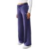 True Religion Women’s Velour Sweatpants Straight Leg Track Pants with Crystal Horseshoe Logo(Astral Aura)