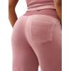 True Religion Women’s Velour Sweatpants Straight Leg Track Pants with Crystal Horseshoe Logo(Nostalgia Rose)