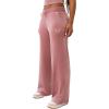 True Religion Women’s Velour Sweatpants Straight Leg Track Pants with Crystal Horseshoe Logo(Nostalgia Rose)