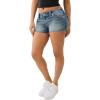 True Religion Women’s Wing HS Joey LR Cut Off Flap Big T Shorts – Gahan | Denim Shorts with Flap Pockets(Gahan)
