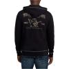True Religion mens Classic Logo Long Sleeve Zip Up Hoodie(New Black)
