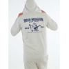 True Religion mens Classic Logo Long Sleeve Zip Up Hoodie(New Oatmeal)