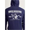 True Religion mens Classic Logo Long Sleeve Zip Up Hoodie(True Navy)