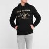True Religion mens Metallic Buddha Fleece Hoody(Black)