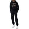 True Religion mens Metallic Buddha Fleece Hoody(Black)