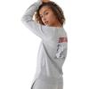 True Religion womens Heritage Buddha Pullover(Heather Grey)