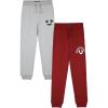 True Religion Boys 2 Pack Fleece Sweatpants – Stylish & Comfortable Jogger Pants Set for Active Kids(Red-heather Grey)