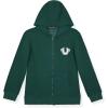 True Religion Boys Fleece Hoodies – Premium Zip Front & Pullover Sweatshirts, Stylish Design & Comfort(Green Zip)