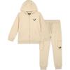 True Religion Boys Sweatshirts and Sweatpants for Kids 2 Piece Clothing Set Fleece Hoodie and Jogger Pants(Stone-red)
