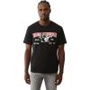 True Religion Buddha Arch Logo T-Shirt for Men – 100% Cotton Graphic Tee with Front & Back Print, Short Sleeve(Jet Black)