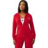 True Religion Buddha Banner Zip Up Hoodie for Women – Soft Cotton Blend, Drawstring Hooded Sweatshirt(Trv Red)