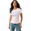 True Religion Crystal Buddha Short Sleeve Crew Tee for Women – Sparkling Women’s Graphic Tee with Iconic Stitching(Mary’s Rose)