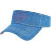 True Religion Hat, Cotton Denim Sun Visor Cap with Horseshoe Logo(Blue and Red)