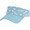 True Religion Hat, Cotton Denim Sun Visor Cap with Horseshoe Logo(Light Blue)