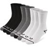 True Religion Mens 8 Pairs Crew Socks for Men Premium Athletic Men’s Socks, Shoe Size 8-12(Grey/Black/Wht)