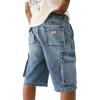 True Religion Men’s Big T Vinny Cargo Denim Short – Blue Legend Medium Wash(Blue Legend Medium Wash)