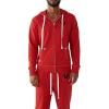 True Religion Men’s Buddha Logo Zip Hoodie Sweatshirt(Ruby Red W Black)