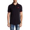 True Religion Men’s Crafted with Pride Polo Shirt – Polo Shirts for Men, Mens Polo Shirts Short Sleeve(Black With Red Piping)