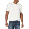 True Religion Mens Damask Short Sleeve Polo(Winter White)