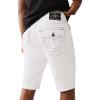True Religion Men’s Ricky Sn Flap Short Fray Hem with Fray Hem | Premium Denim Shorts(Optic White)