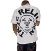 True Religion Men’s Short Sleeve Buddha Face Tee – Casual Graphic T-Shirt(Optic White)