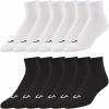 True Religion Mens Socks Ankle Socks for Men 6 & 12 Pairs Quarter Premium Athletic Shoe Size 8-12(12 Pairs: Black/White)