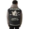 True Religion Varsity Hooded Puffer Jacket for Men – Warm Lightweight Winter Outerwear with Logo Patches(Jet Black / Granite Grey)