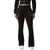 True Religion Women’s Big T Flare Pants | Wide Leg Sweatpants with Sign-Stitching & Pull-On Fit(Jet Black)