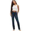 True Religion Women’s Billie Mid Rise Straight Stretch Single Needle Stitching Jeans Pant(Indigo Upgrade)