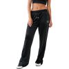 True Religion Women’s Misses Velour Straight Leg Pant(Jet Black)