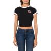 True Religion Women’s Sporty TR Logo Baby Tee – Casual Crew Neck T-Shirt(Jet Black)