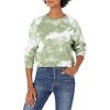 True Religion Women’s Tie Dye Shrunken Long Sleeve Pullover Sweatshirt(Desert Pine/Natural)
