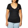 True Religion Women’s V-Neck Buddha Logo Tee(Black)