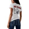 True Religion Women’s V-Neck Buddha Logo Tee(Optic White)