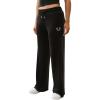 True Religion Women’s Velour Sweatpants Straight Leg Track Pants with Crystal Horseshoe Logo(Jet Black)